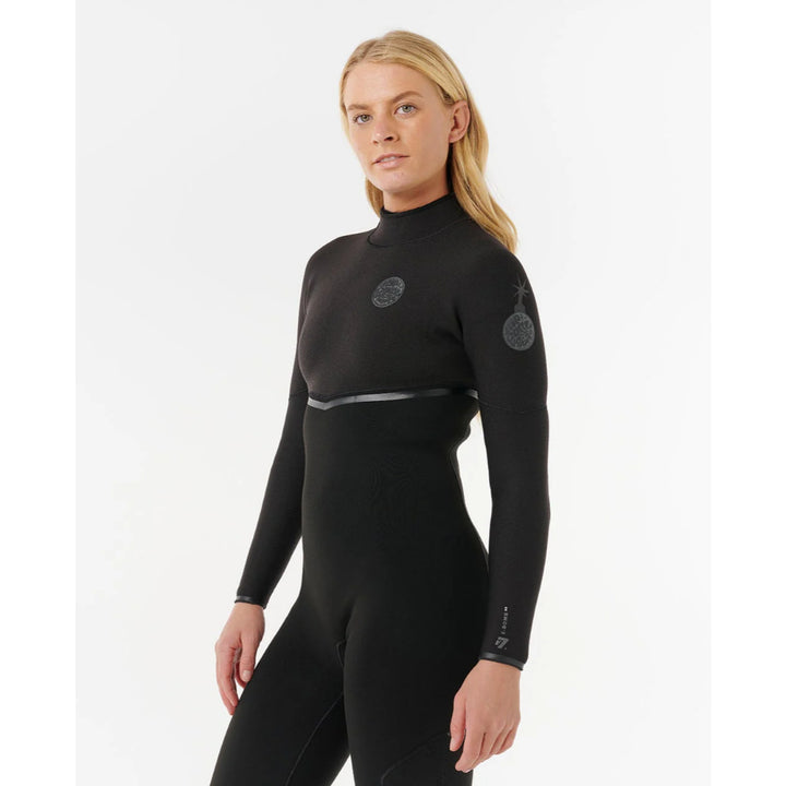 RIP CURL WMS E-BOMB 3/2 BACK ZIP BLACK