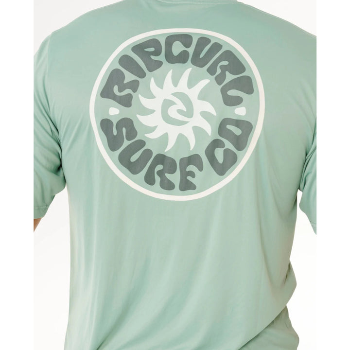 RIP CURL PACIFIC RINSE SURFLITE UPF S/S RASH GUARD ALOE