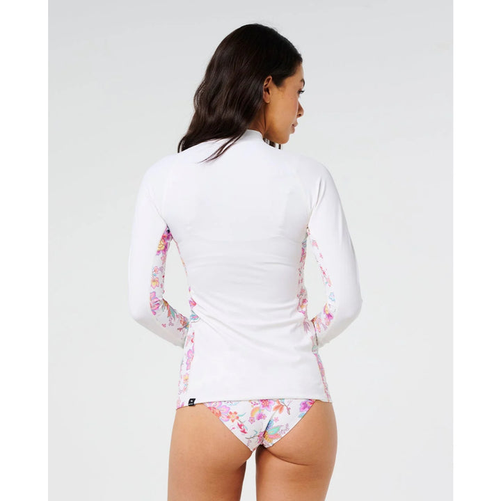 RIP CURL HALF MOON BAY 1/4 ZIP RASHGUARD BONE