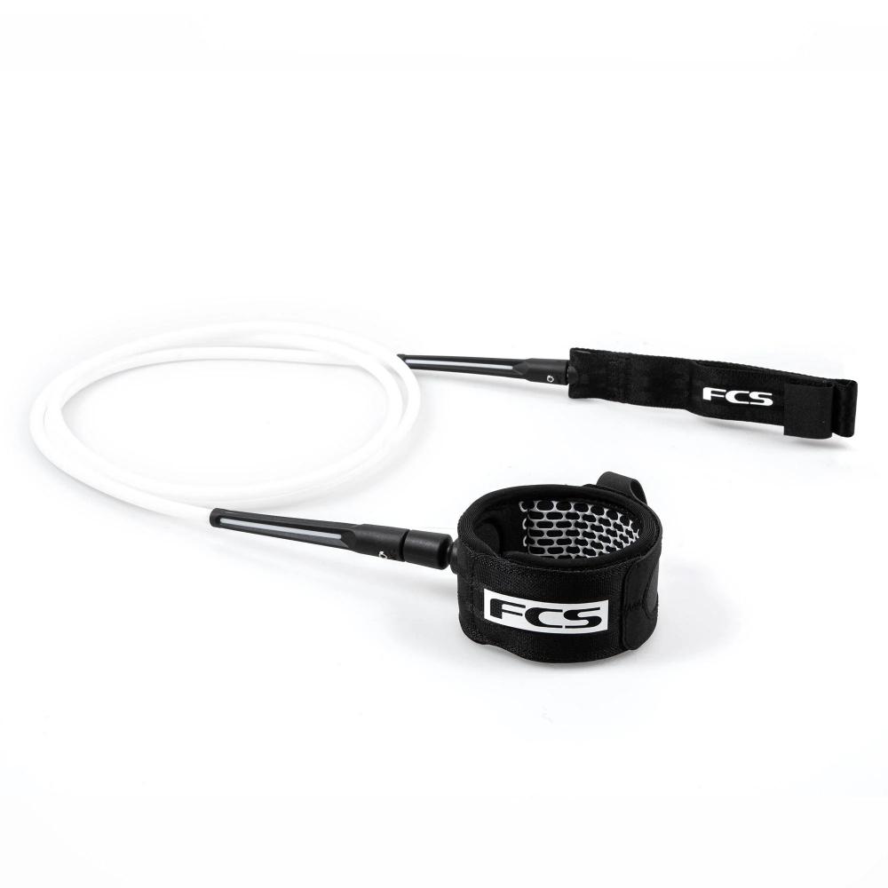 FCS ALL ROUND ESSENTIAL LEASH 8' WHITE/BLACK