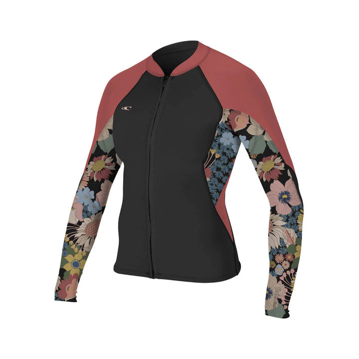 O'NEILL WMS BAHIA 1MM JACKET FRONT ZIP TWIGGY/TEAROSE