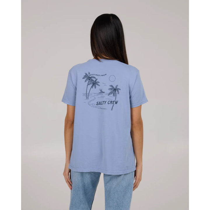 SALTY CREW GREETINGS BOYFRIEND TEE VIOLET BLUE