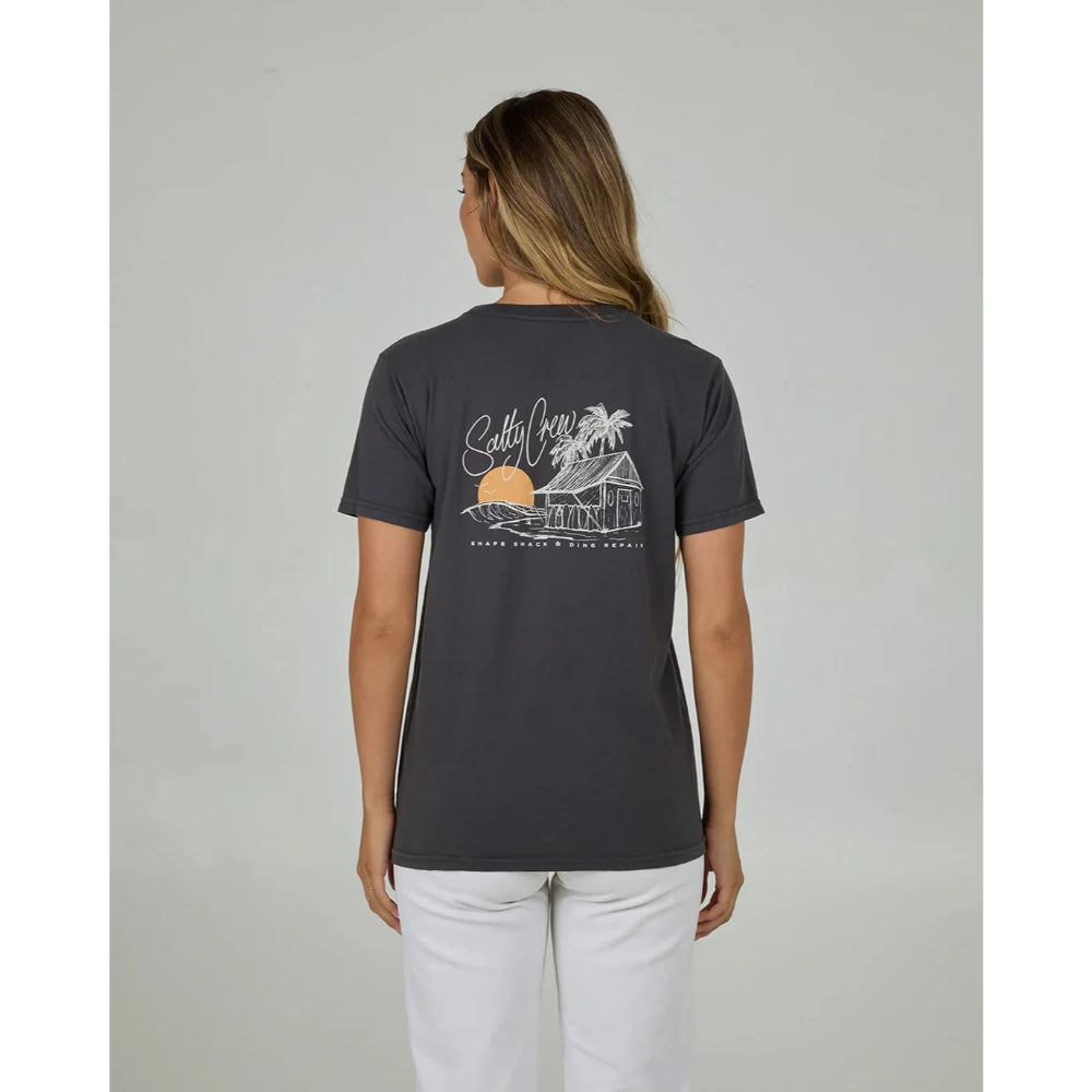 SALTY CREW SHAPE SHACK BOYFRIEND TEE CHARCOAL