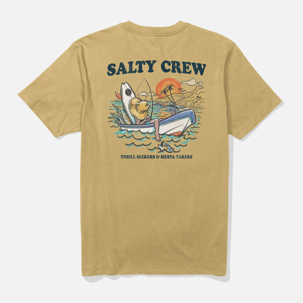 SALTY CREW DOWN TIME TEE MINERAL YELLOW