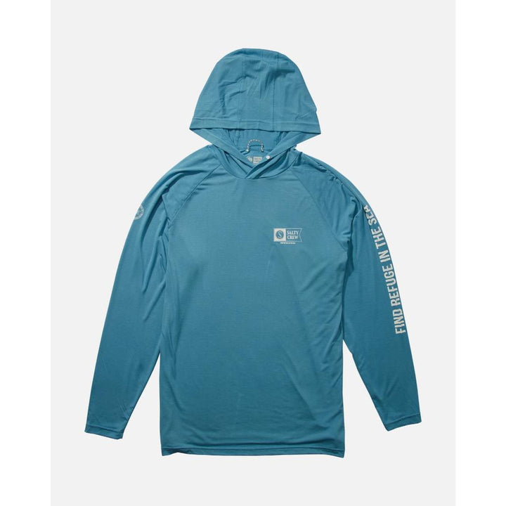 SALTY CREW MARINER HOOD TECH TEE AZUL BLUE