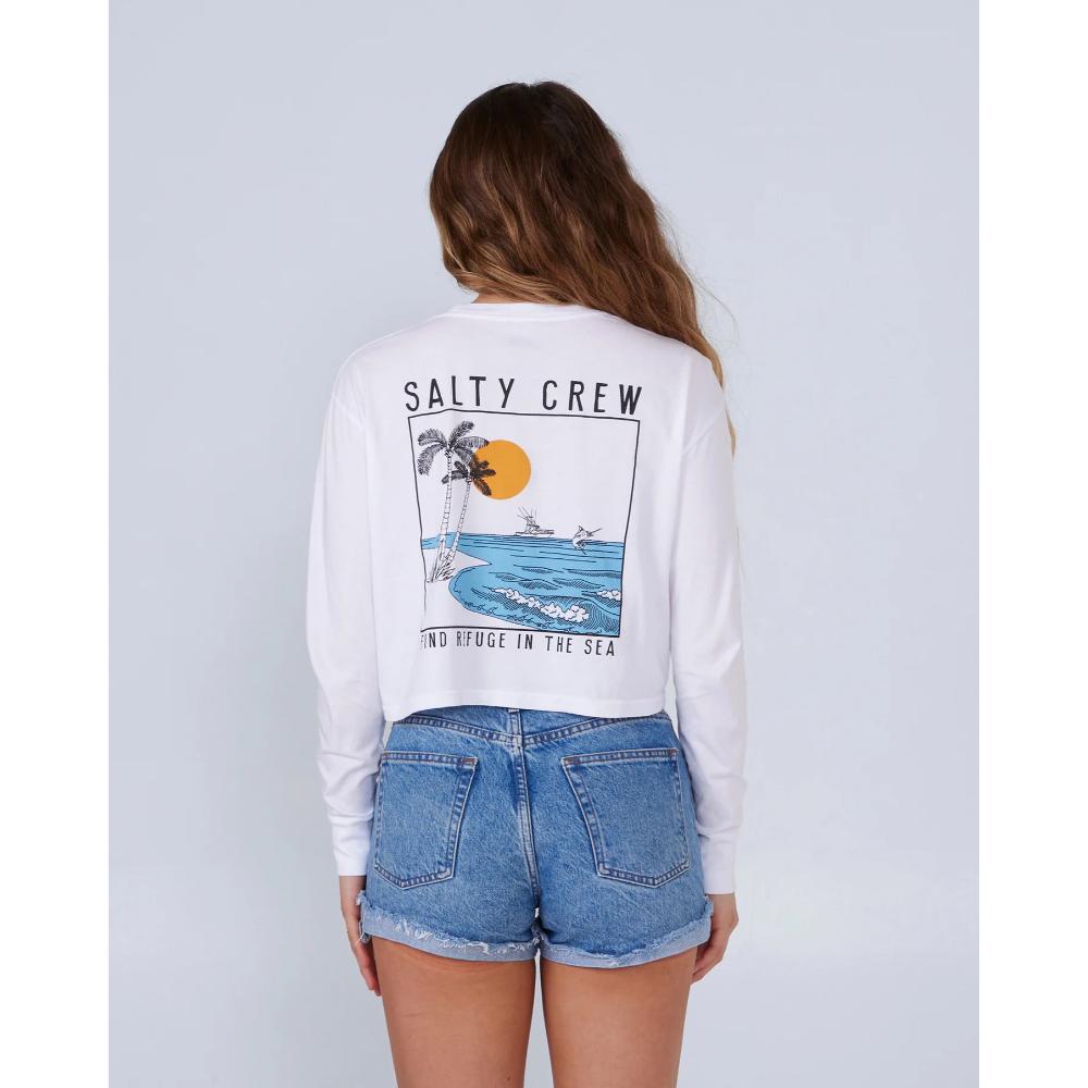 SALTY CREW THE GOOD LIFE L/S CROP WHITE