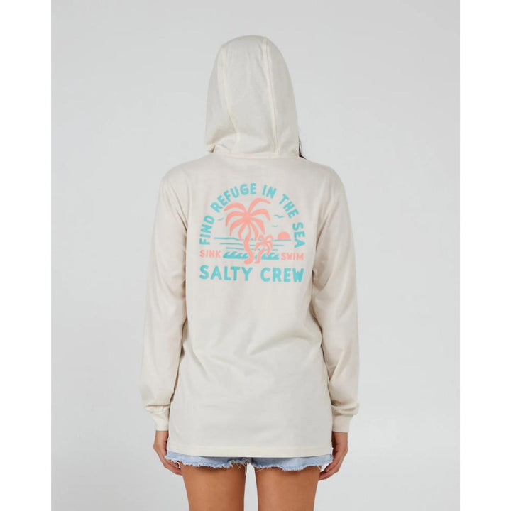 SALTY CREW GOOD TIMES HOODED TECH TEE VINTAGE WHITE