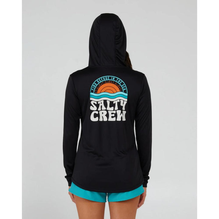 SALTY CREW SUNDOWN HOODED SUNSHIRT BLACK