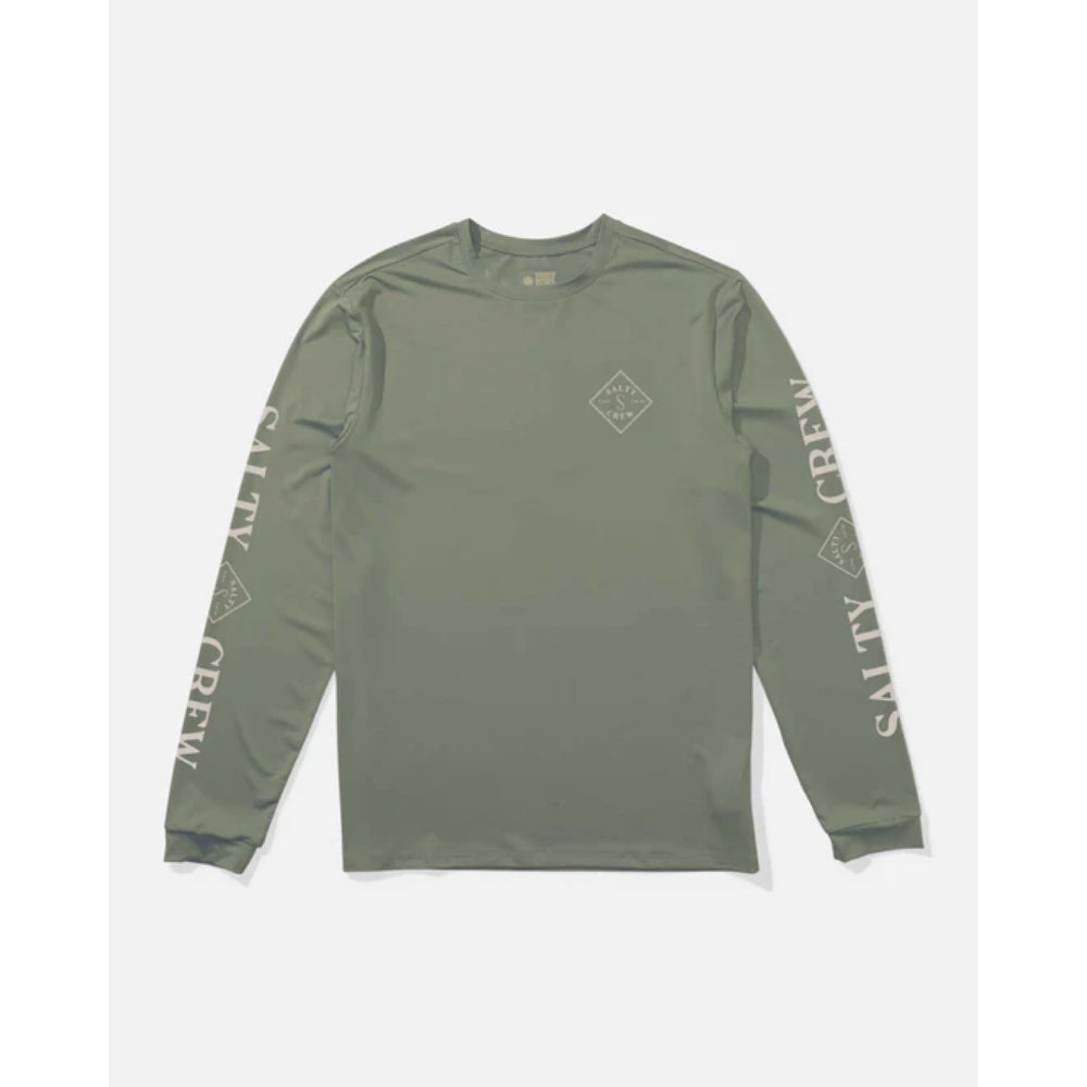 SALTY CREW TIPPET L/S SUNSHIRT OIL GREEN