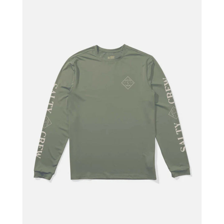 SALTY CREW TIPPET L/S SUNSHIRT OIL GREEN