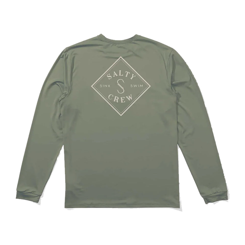 SALTY CREW TIPPET L/S SUNSHIRT OIL GREEN