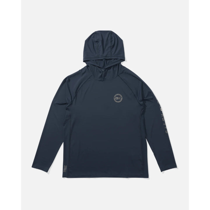 SALTY CREW APEX PERFORATED SUNSHIRT HOODIE BLUEFIN