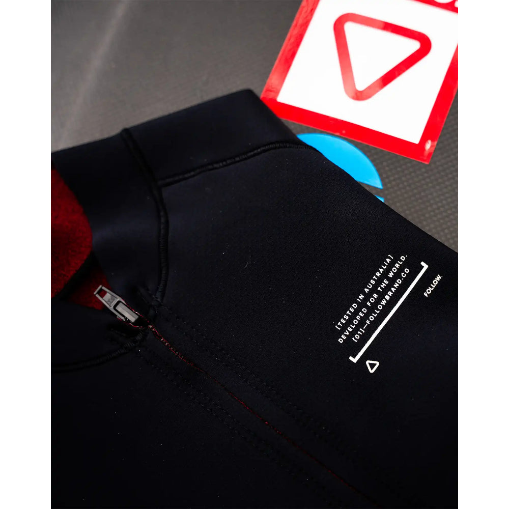 FOLLOW FRONT ZIP 1MM WETTY TOP BLACK