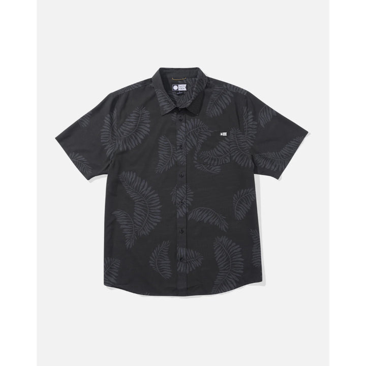 SALTY CREW STRINGER PERFORATED UV BUTTON UP BLACK