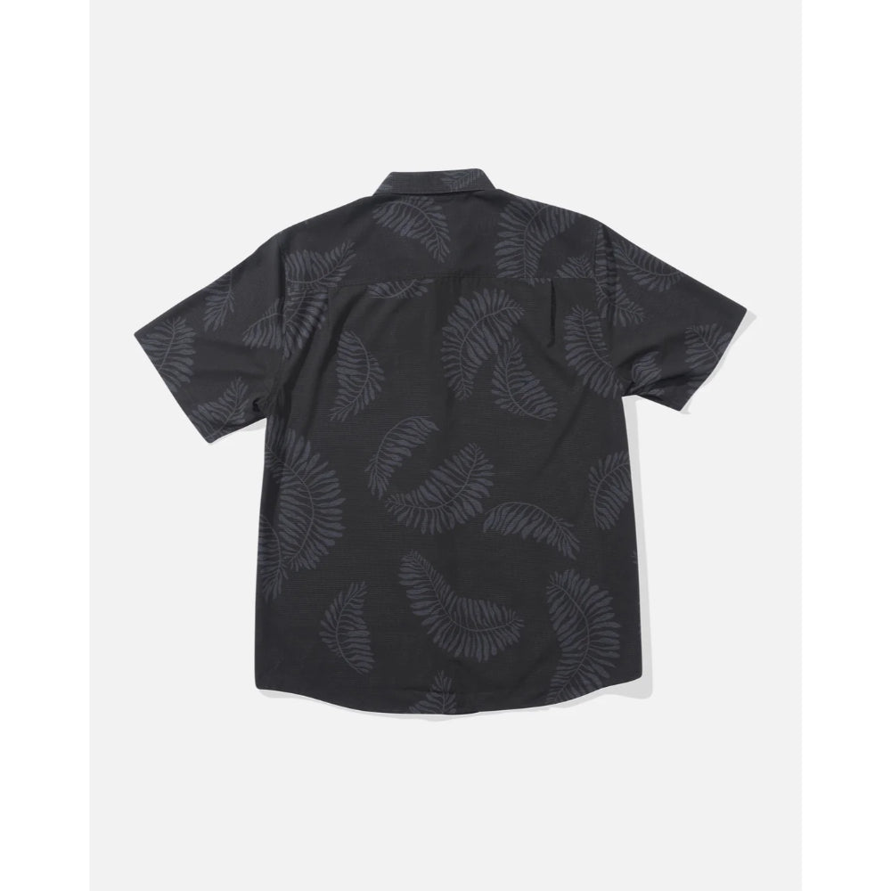 SALTY CREW STRINGER PERFORATED UV BUTTON UP BLACK