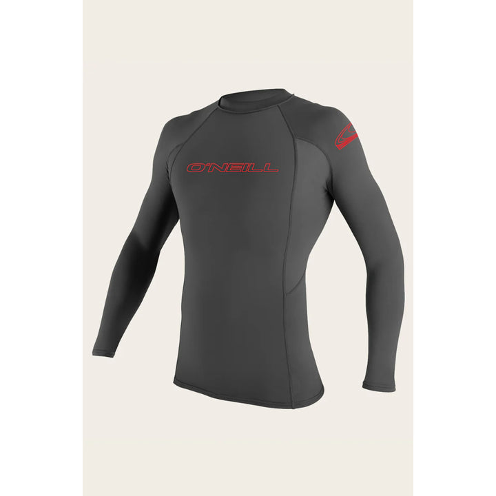 O'NEILL YOUTH BASIC SKINS 50+ L/S RASH GUARD GRAPHITE