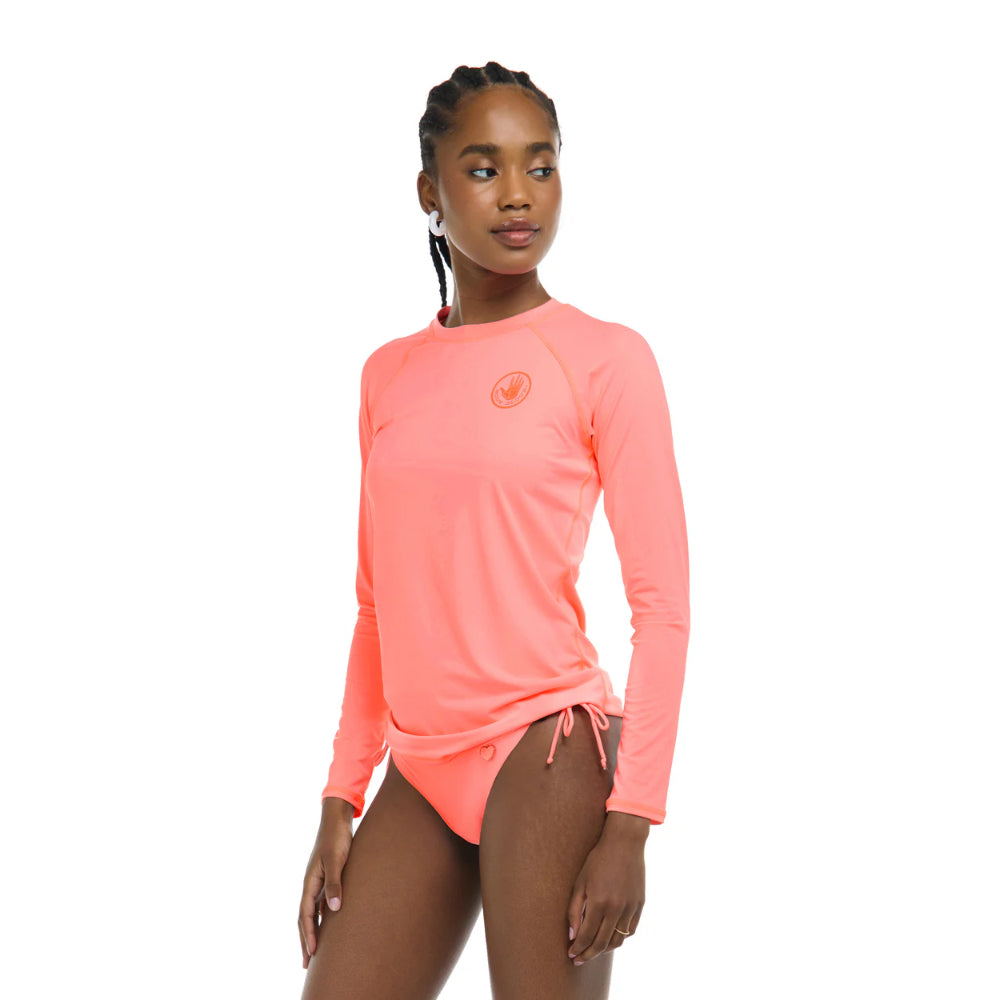 BODY GLOVE SMOOTHIES SLEEK RASH GUARD CORAL