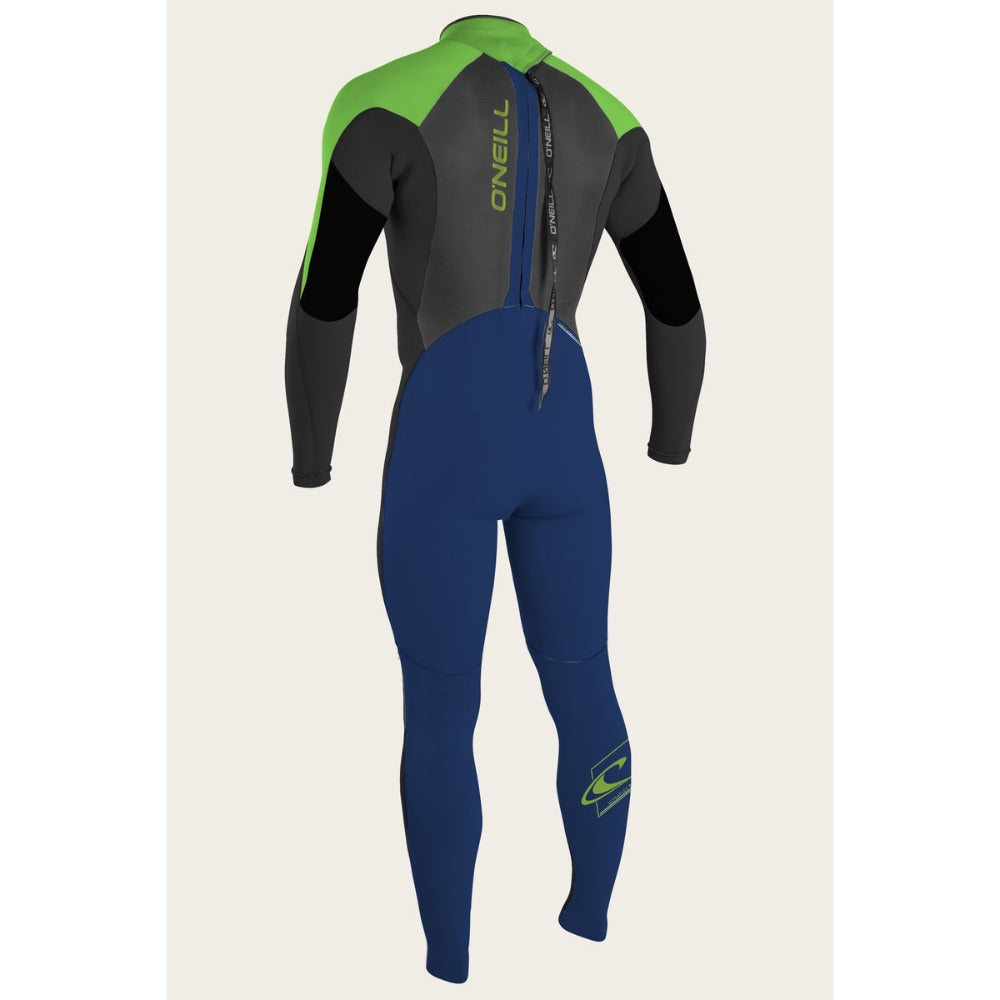 O'NEILL YOUTH EPIC 4/3 BACK ZIP NAVY/BLACK/DAYGLO