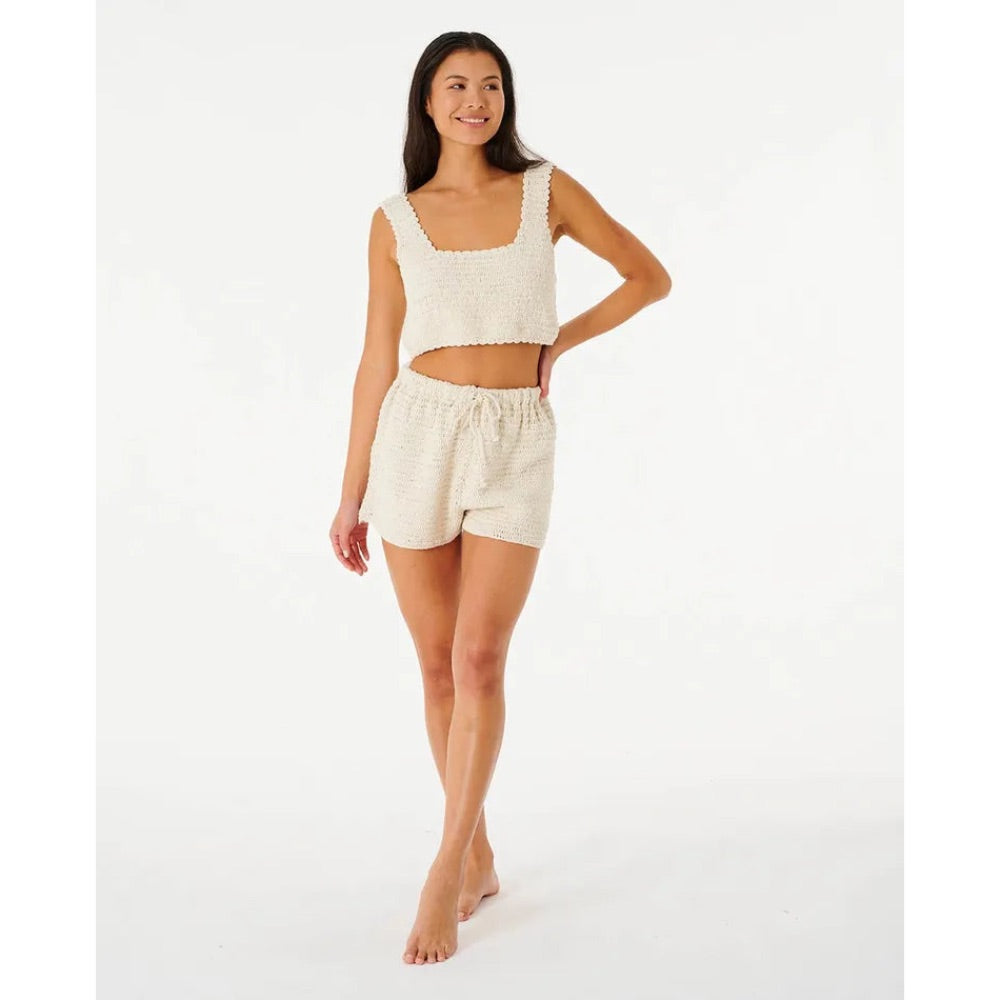 RIP CURL OCEANS TOGETHER CROCHET TOP OFF WHITE