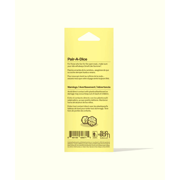 SUN BUM PAIR-A-DICE AIR FRESHENER