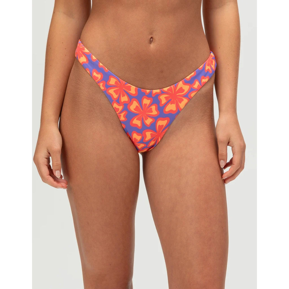 RIP CURL NEON ISLES HIGH LEG SKIMPY BOTTOM PURPLE