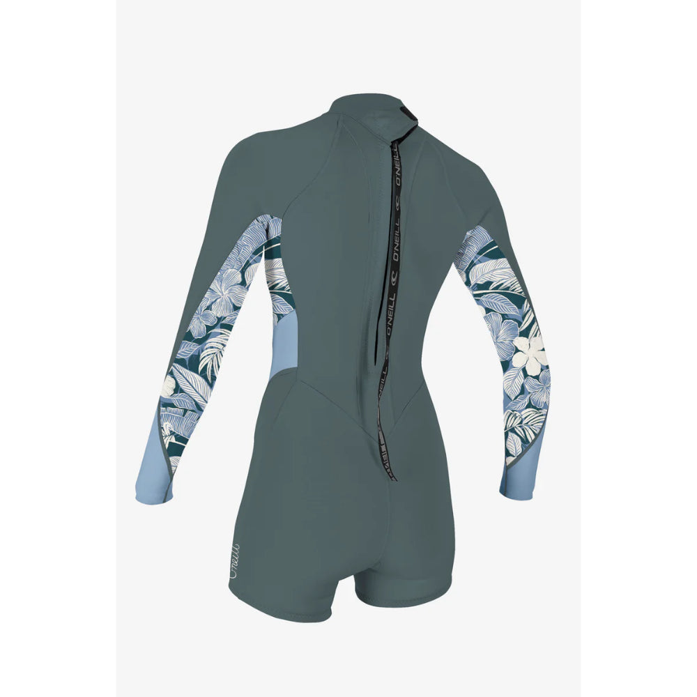 O'NEILL WMS BAHIA 2/1MM BACK ZIP SHADE/PALMENTO