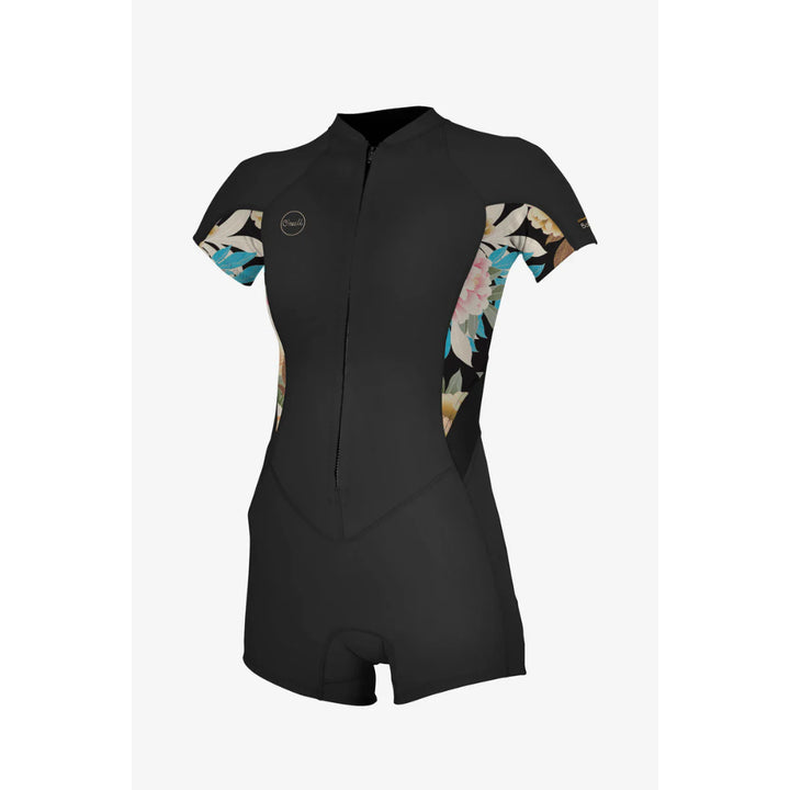 O'NEILL WMS BAHIA 2/1MM FRONT ZIP GLIDE BLACK/MIKAH FLORAL