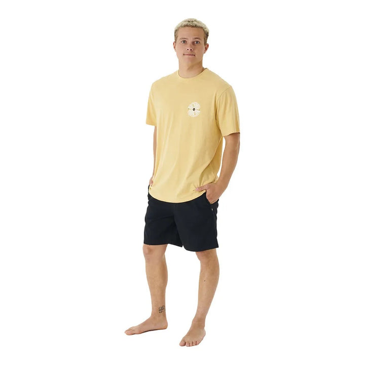 RIP CURL SWC PSYCHE CIRCLES TEE WASHED YELLOW