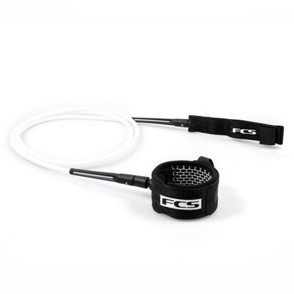 FCS COMPETITION ESSENTIAL LEASH 6' WHITE/BLACK