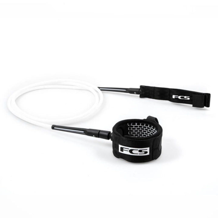 FCS COMPETITION ESSENTIAL LEASH 6' WHITE/BLACK