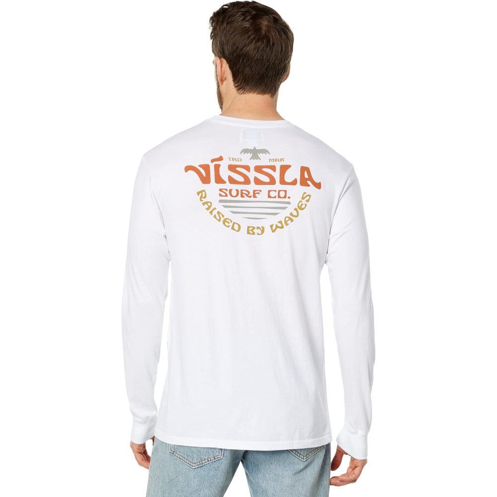 VISSLA WEST WINDS LONG SLEEVE POCKET TEE WHITE