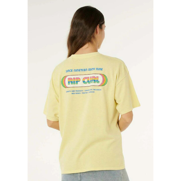 RIP CURL SURF REVIVAL HERITAGE TEE PASTEL YELLOW