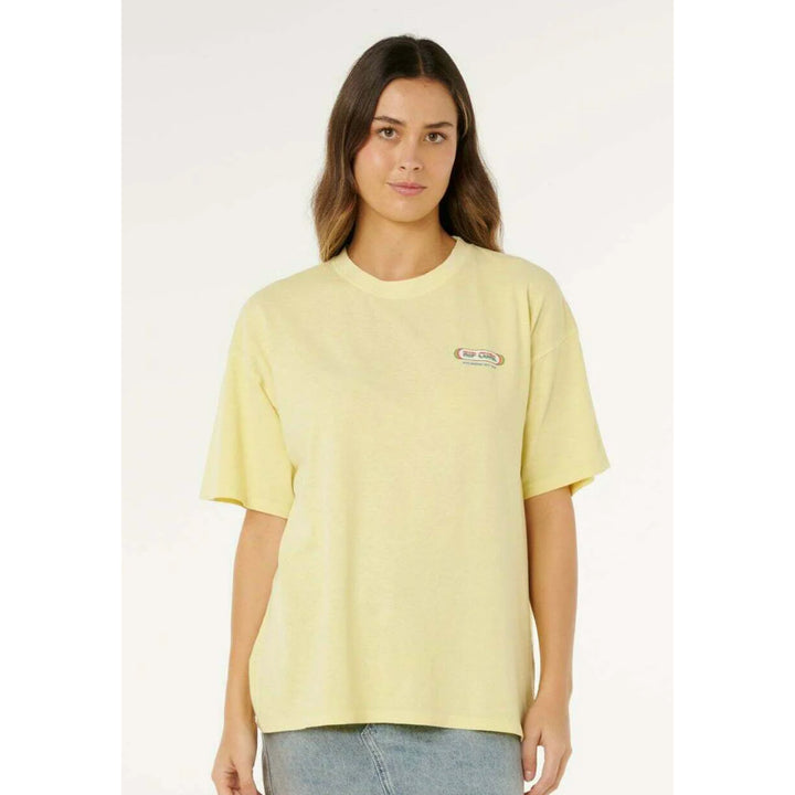 RIP CURL SURF REVIVAL HERITAGE TEE PASTEL YELLOW