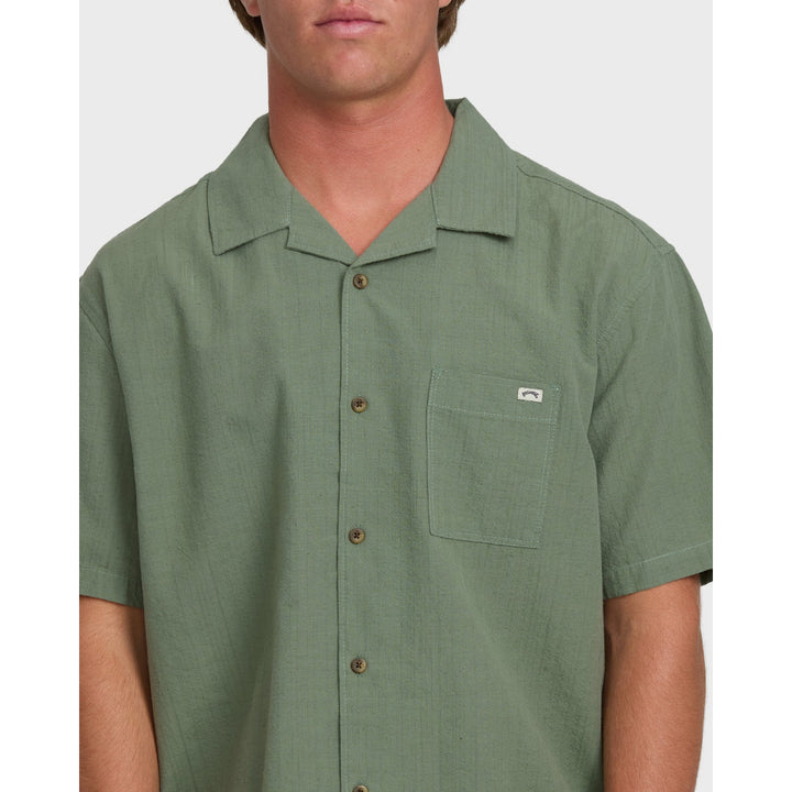 BILLABONGVICTORIA VACAY SS WOVEN SHIRT GRANITE GREEN