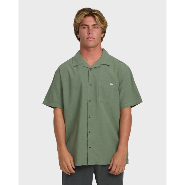 BILLABONGVICTORIA VACAY SS WOVEN SHIRT GRANITE GREEN