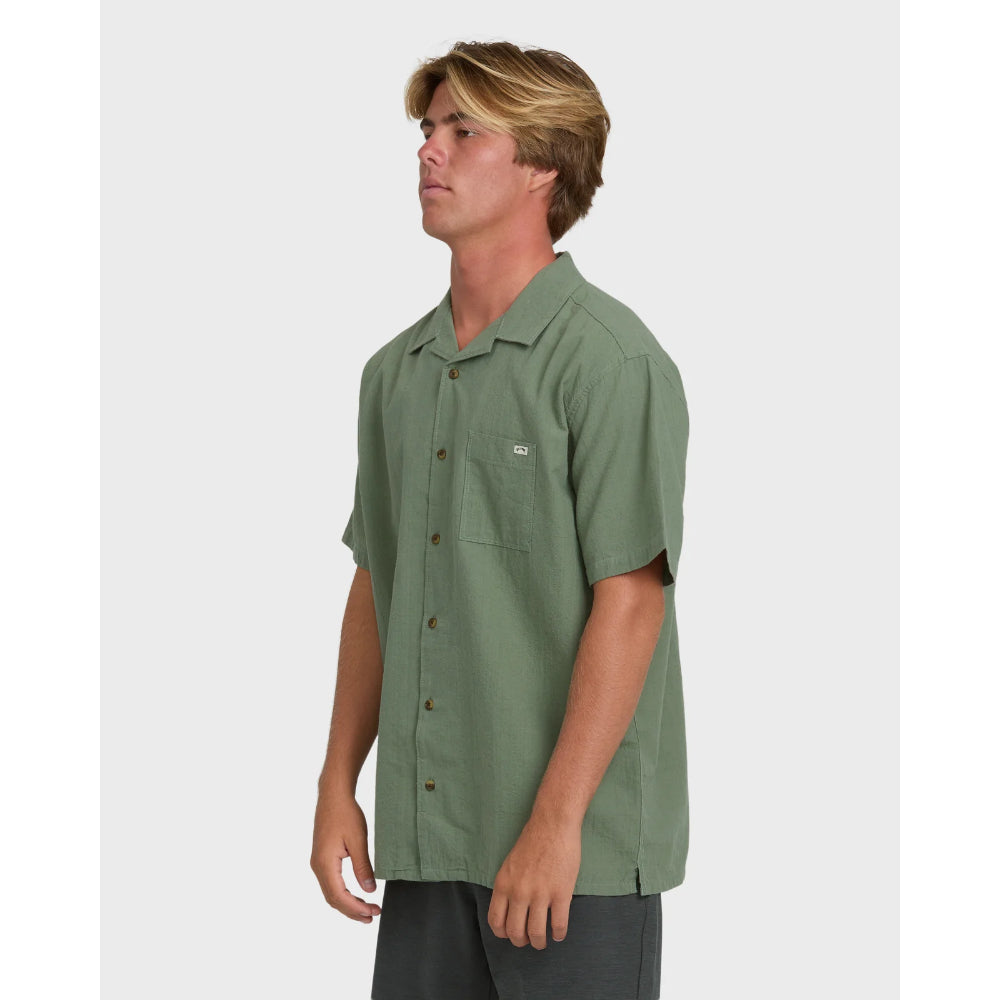 BILLABONGVICTORIA VACAY SS WOVEN SHIRT GRANITE GREEN