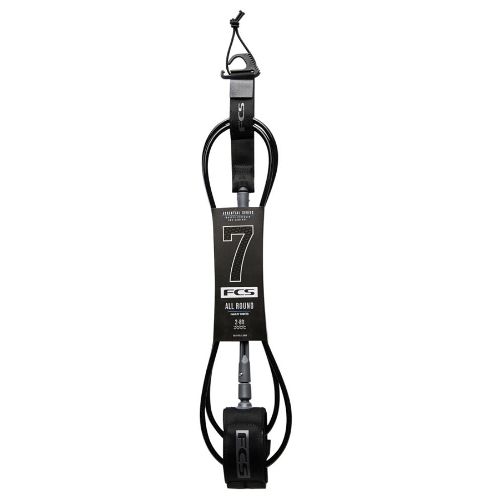 FCS ALL ROUND ESSENTIAL LEASH 8' BLACK