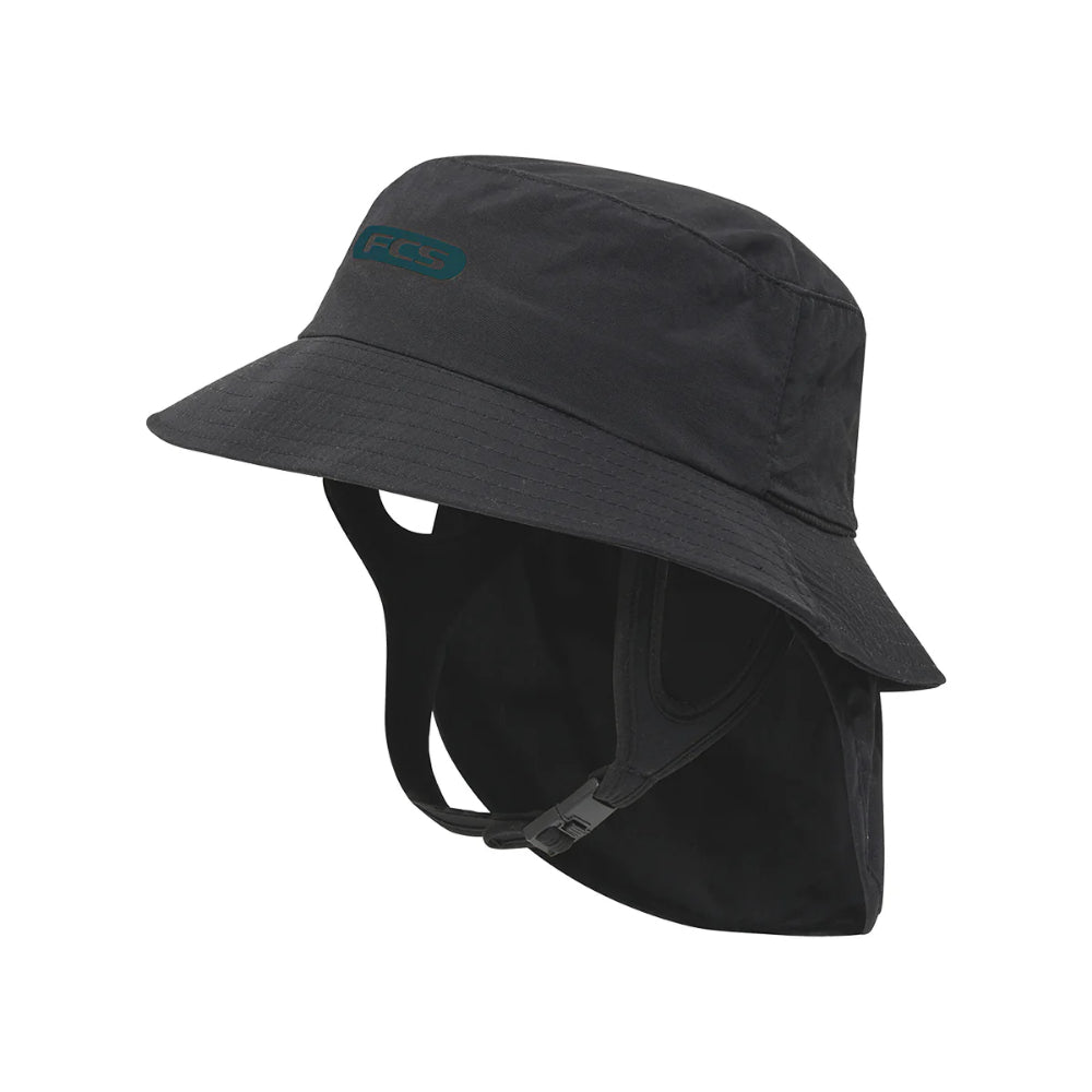 FCS ESSENTIAL SURF BUCKET HAT BLACK/TEAL