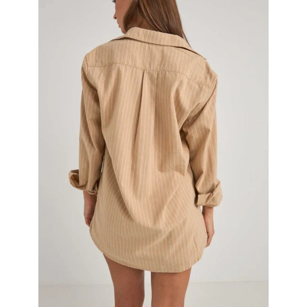 RHYTHM BYRON STRIPED SHIRT NATURAL