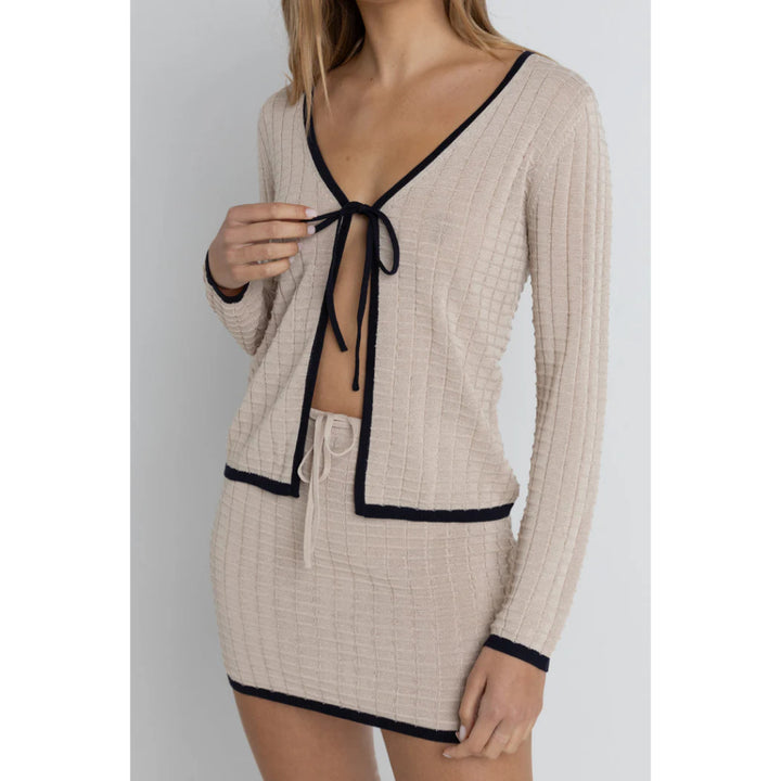 RHYTHM SEASIDE KNIT MINI SKIRT OAT