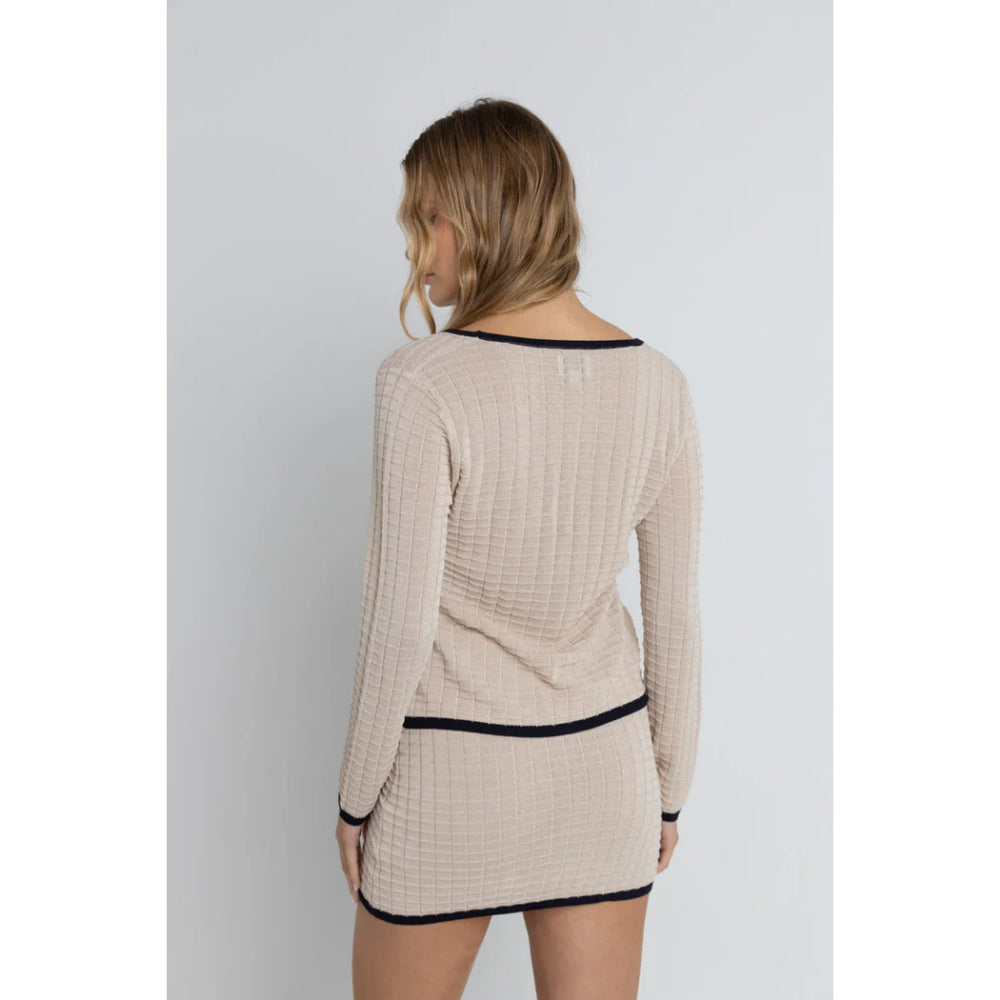 RHYTHM SEASIDE KNIT MINI SKIRT OAT