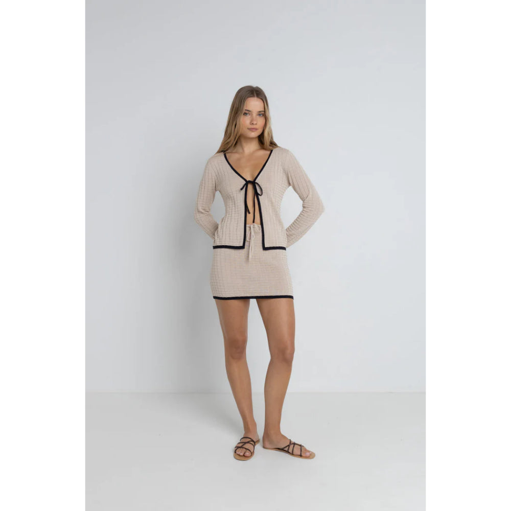 RHYTHM SEASIDE KNIT MINI SKIRT OAT