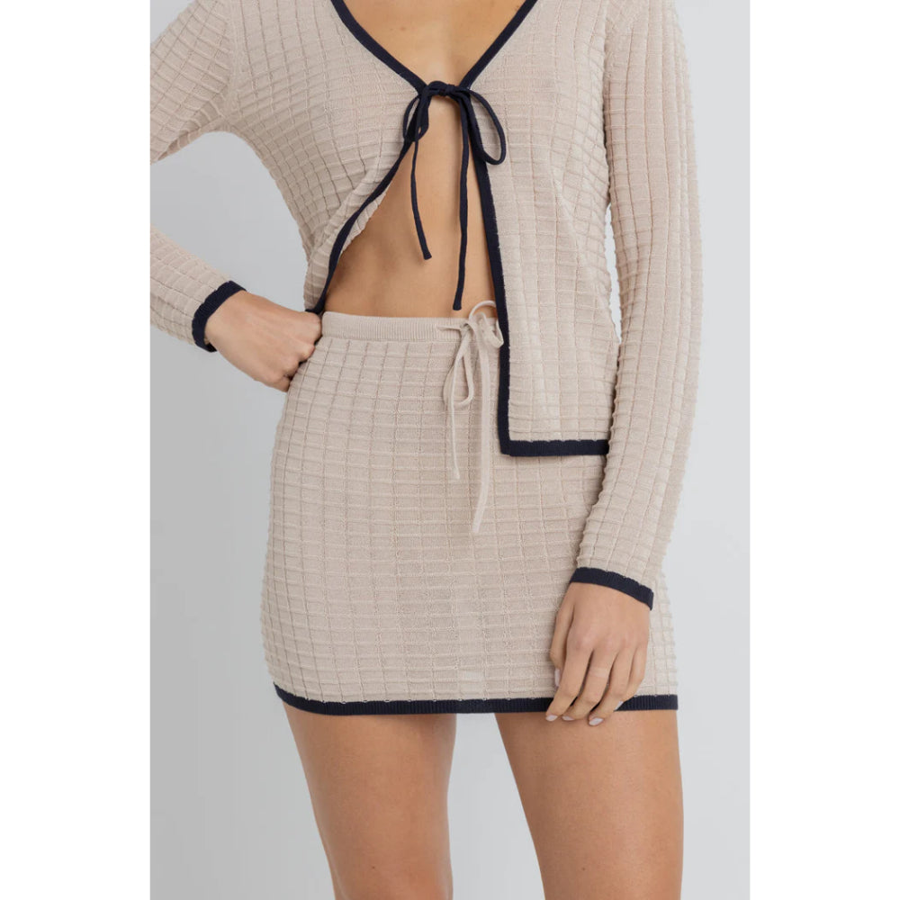 RHYTHM SEASIDE KNIT MINI SKIRT OAT