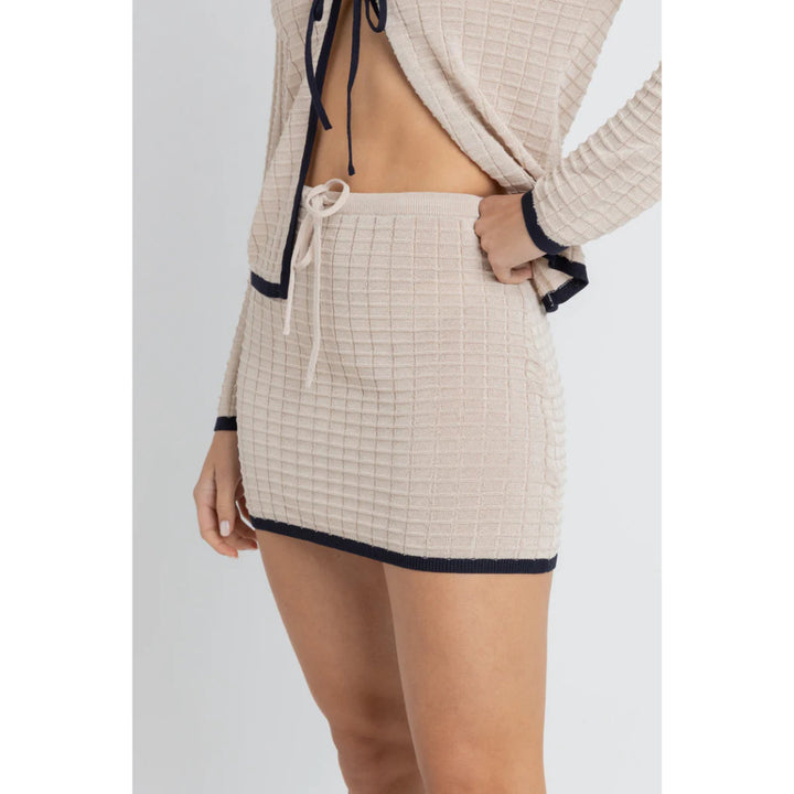 RHYTHM SEASIDE KNIT MINI SKIRT OAT