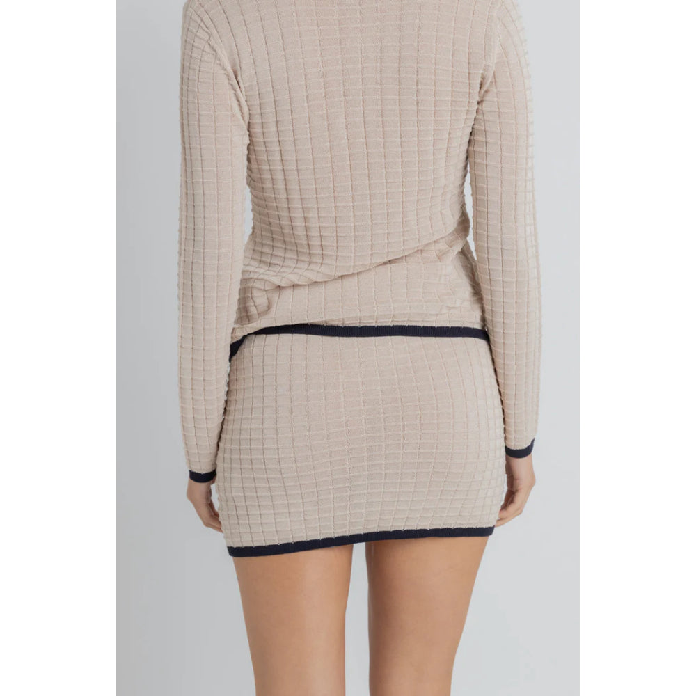 RHYTHM SEASIDE KNIT MINI SKIRT OAT