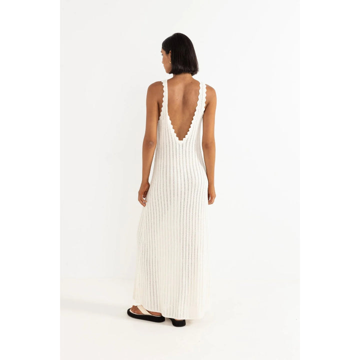 RHYTHM SCALLOP KNIT MAXI DRESS CREAM