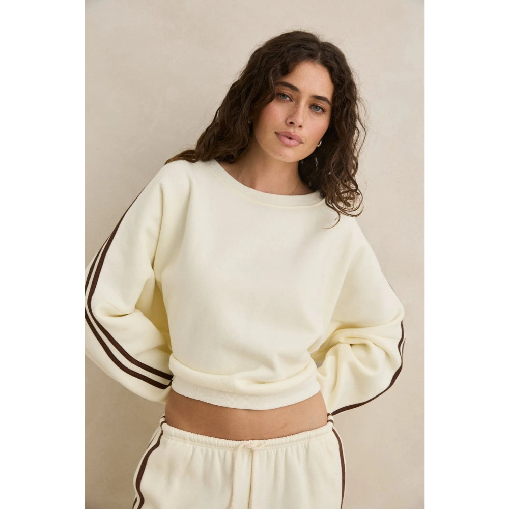 RHYTHM CONTRAST SWEATSHIRT CREAM