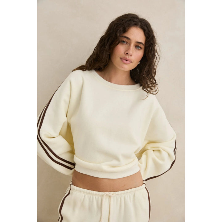 RHYTHM CONTRAST SWEATSHIRT CREAM