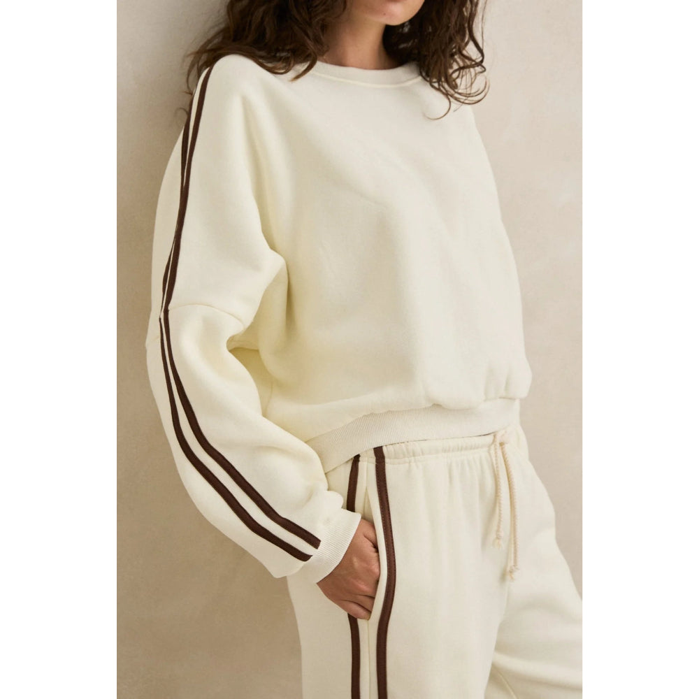 RHYTHM CONTRAST SWEATSHIRT CREAM