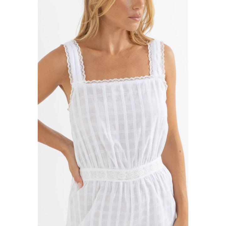 RHYTHM ISLA LACE PLAYSUIT WHITE